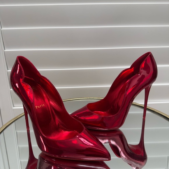Christian Louboutin Shoes - CHRISTIAN LOUBOUTIN Hot Chick 100 metallic patent red pumps 42